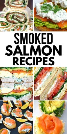 smoked salmon and avocado sandwich recipe collage