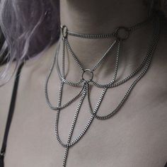 Kalung Choker, Grunge Jewelry, Edgy Jewelry, Body Chains, Body Chain Jewelry, Diy Schmuck, Gothic Jewelry, Jewelry Inspo, Chain Choker