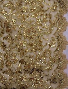 Sequin lace fabric gold sequins floral lace fabric | Etsy Gold Embroidered Dupatta For Wedding, Festive Gold Lace With Lace Work, Gold Sequined Lace For Party, Party Gold Lace With Sequins, Gold Sequin Fabric With Zari Work For Party, Gold Lace Sequin Fabric With Lace Work, Elegant Gold Sequin Fabric With Zari Work, Gold Embroidered Lace Fabric, Elegant Gold Embroidered Fabric With Lace Work