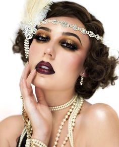 1920s gatsby flapper 20s 1920s Makeup Gatsby, Roaring 20s Makeup, 1920s Makeup Look, Great Gatsby Makeup, 1920’s Makeup, 1920 Makeup, Gatsby Makeup, Flapper Makeup, Estilo Charleston