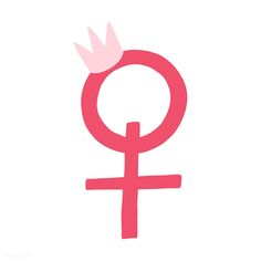 a pink female symbol with a crown on top