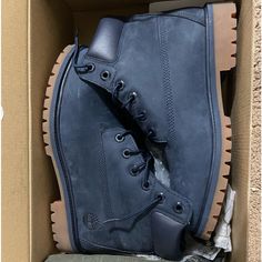 Brand New Navy Blue Waterproof Timberland Boots. Original Box Included. Casual Blue High-top Waterproof Boots, Blue Waterproof Lace-up Boots, Casual Blue Waterproof Boots With Round Toe, Navy Leather Boots For Outdoor, Casual Blue Leather Waterproof Boots, Blue Waterproof Boots With Round Toe For Outdoor, Blue High-top Waterproof Boots, Navy Casual Outdoor Boots, Casual Navy Boots For Outdoor