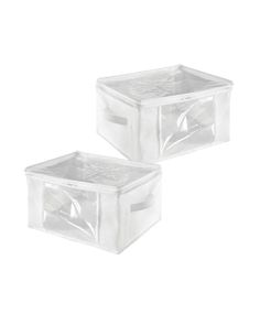 two clear plastic storage containers with lids