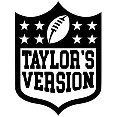 the logo for taylor's version, which features stars and a football on it