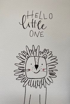 a drawing of a hedge with the words hello little one on it's face