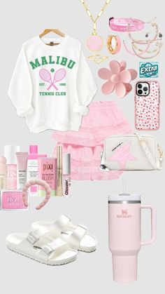 #preppy #preppyclothes #preppyclothing #wishlist #summer #itgirl #blondehair #pretty #cute #pink #green #preppygirl #malibu #white #preppygoals #sephora #makeup #skincare Pink Trendy Outfits, Really Cute Outfits Korean, Preppy Ideas, Preppy Stuff