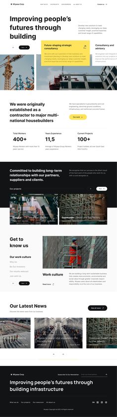 the website design for an industrial company