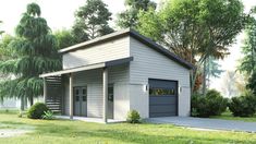 this is an artist's rendering of a two - car garage