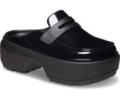 Stomp High Shine Loafer - Crocs Crocs Loafers, Stinky Shoes, Funky Shoes, Shoe Closet, Lug Sole, Clogs, Heel Height, Shoe Accessories, Slippers