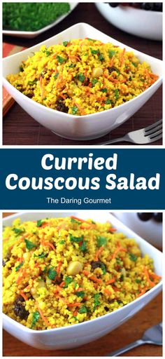 this is an image of curried couscous salad