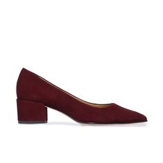 Millie brings an everyday twist to the classic pump. Its pointed toe slims the silhouette, while the low block heel provides all-day comfort. Pump Suede upper and Leather lining Leather Sole Cushioned Footbed Made in Brazil Fits True to Size Slip On Classic Kitten Heels With Block Heel For Work, Classic Block Heel Kitten Heels For Work, Classic Burgundy Pointed Toe Heels, Burgundy Block Heel Office Heels, Burgundy Medium Width Heels For Office, Fitted Kitten Heels With Block Heel For Work, Sleek Kitten Heels With Block Heel For Work, Sleek Block Heel Kitten Heels For Work, Sleek Workwear Kitten Heels With Block Heel