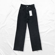 Modern Zara Jean Front And Back Pockets 100% Black Cotton Frayed Hem On Bottom Button And Zipper Closure High Rise Wide Leg Brand New With Tags Never Worn No Stains/Holes Tags Say Us Size 0 Fits Like Us Womens 0 Waist: 24” Hips: 35” Inseam: 31” Outseam: 41.5” Rise: 11.5” Zara Wide Leg Black Jeans Zara High Rise Wide Leg Jeans Wide Leg Black Jeans, High Rise Wide Leg Jeans, Zara Jeans, Zara Black, Zara Women, High Jeans, Wide Leg Jeans, High Waist Jeans, Black Cotton