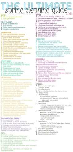 the spring cleaning guide is shown in this graphic style, with colorful text on it