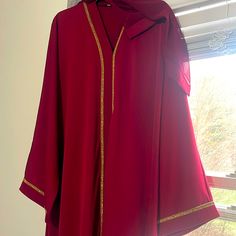 Never Worn, Just Tried On. Beautiful Cover Up/Abaya! Thick, Quality Material. Size 62, Runs Like An Xl. No Stretch. Paid $250z Burgundy Color. Shawl Included. Red Abaya, Long Jumper Dress, Long Jumpers, Burgundy Maxi Dress, High Low Maxi Dress, Ribbed Bodycon Dress, Floral Dresses Long, Beautiful Cover, Floral Print Maxi Dress