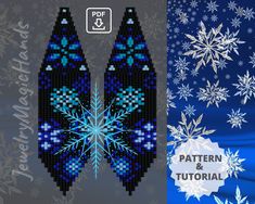 two snowflakes are shown with the text pattern and video below them to make it look like they have been made out of plastic beads