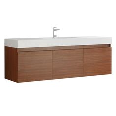 an image of a bathroom sink with wooden cabinet and faucet on the side