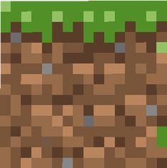 an image of a brown and green background with squares in the bottom right corner that looks like grass