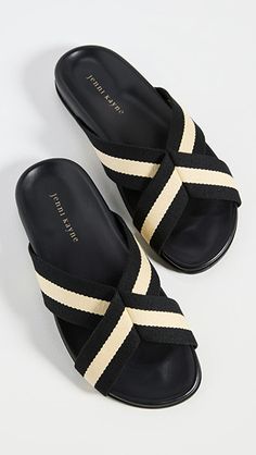 Jenni Kayne Cotton Crossover Sandals | Shopbop Boys Leather Sandals, Handmade Shoes Pattern, Casual Shoes Women Sneakers, Leather Slippers For Men, Women Slippers Fashion, Mens Slide Sandals, Jenni Kayne, Fabric Canvas, Shoe Pattern