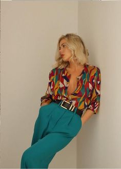 Look 80s, Outfit Chic, Looks Chic, Mode Vintage, Colourful Outfits, Outfit Casual, Looks Vintage, Work Fashion