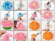 how to make flowers out of cupcakes