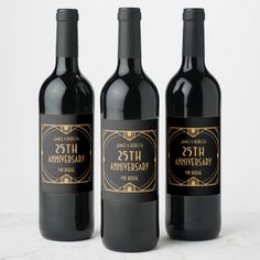 three bottles of 50th anniversary wine