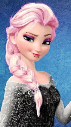 a frozen princess with long blonde hair and purple dress