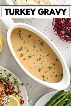 overhead photo of Turkey Gravy in a gravy boat with recipe title block at the top. Creative Thanksgiving Recipes, Homemade Turkey Gravy, Turkey Gravy Recipe, Simple Dishes, Best Thanksgiving Recipes, Turkey Breast Recipe, Thanksgiving 2024, Whole Roasted Chicken, Thanksgiving Recipes Side Dishes