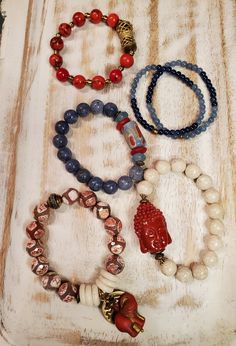 Buddah Collection Stretch Bracelet Stack Peace Serenity and - Etsy Sponge Coral, Bone Horn, Elephant Charm, Gold Wash, Red Agate, River Rock, Elastic Bracelet, Focal Bead, Gemstone Bracelets