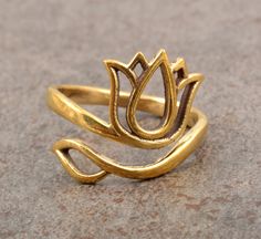 "Adjustable Lotus brass Ring, Flower ring, Vine leaf ring, Handmade Jewelry, Dainty ring, wedding gift, Unique ring, gift for her SIZE:- All Size Are Available, choose from variation. METAL:- Brass ♥ BRASS SPECIALTY ♥ Brass is known for its strength and durability. However, it is also very malleable, making it ideal for shaping into intricate jewelry designs. ... Brass does not rust and is resistant to corrosion. However, it does develop a patina, or greenish layer, over time. ❥ Add this beautif Adjustable Gold Flower Ring, Nature-inspired, Adjustable Gold Flower Ring Nature-inspired, Gold Flower Rings For Jewelry Making, Handmade Gold Flower Ring, Nature-inspired, Handmade Gold Flower Ring Nature-inspired, Adjustable Vintage Midi Rings For Wedding, Nature-inspired Brass Rings For Gifts, Adjustable Brass Stackable Wedding Rings, Vintage Flower Toe Ring As Gift