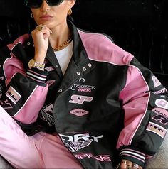 Vintage Varsity, Streetwear Winter, 90s Fashion Grunge, Jeans Outfit Summer, Racer Jacket, Baseball Varsity Jacket, Racing Jacket, Types Of Jackets, Retro Print