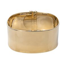 Extra Wide 14K Gold Cuff Bangle – Croghan's Jewel Box Modern Yellow Gold Wide Band Bracelet, Modern Wide Band Bangle With Polished Finish, Elegant Thick Band Bangle With Polished Finish, Modern Thick Band Bangle For Formal Occasions, Elegant Wide Band Yellow Gold Bangle, Elegant Wide Band Cuff Bracelet With Polished Finish, Elegant Wide Band Bangle With Polished Finish, Elegant Wide Band Bangle For Formal Occasions, Elegant Wide Band Cuff Bracelet For Formal Occasions