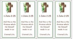 three bookmarks with the names of jesus and his cross