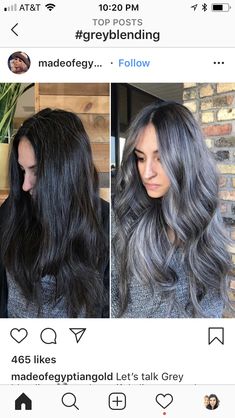 Mommy Hair Makeover, Brunette With Blonde Highlights, Grey Blending, Mommy Hairstyles, Dark Grey Hair, Ashy Hair, Grey Hair Looks, Gray Balayage, Grey Hair Dye