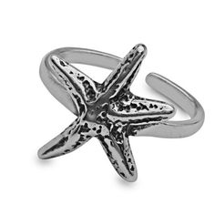 Imagine what your toes will look like this beach season with this Aquatic Star toe ring from Kezef Creations. With this star-fish toering you'll stand out this summer, adding the right touch of fun elegance to your look. Made from 925 Sterling Silver the ring is thick enough to fit securely on your toe while giving enough flexibility to adjust for different sizes. These rings can also be worn as knucle rings or midi-rings. This is a great addtion to your beach jewelry collection, and is suitable Casual Adjustable Rings For Summer, Adjustable Toe Rings For Summer Beach, Jewelry Essentials, Midi Rings, Toe Ring, Different Outfits, Toe Rings, Beach Jewelry, Starfish