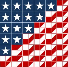 an american flag made up of stars and stripes in red, white, and blue