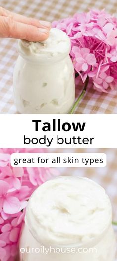 Tallow has some incredible benefits for the skin, making this homemade tallow body butter the perfect addition to your natural skin care routine. It is made with 3 natural ingredients that are great not only for the skin but also, for your health. Homemade Tallow, Moisturizing Soap Recipe, Tallow Body Butter, Tallow Recipe, Homemade Body Lotion, Homemade Body Butter, Diy Body Butter, Lotion Recipe, Natural Beauty Diy