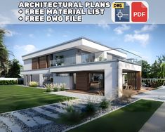 an architectural plan is shown with free dwg file for the homeownership