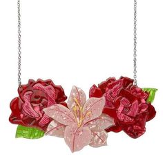 Erstwilder Tickled Pink Flower Necklace (Large) | SheLovesBlooms #womensbrooch #flowerbrooch #bestbrooch #brooch #Shelovesblooms #erstwilder #jewelry #necklace