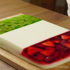 a close up of a cutting board on a table