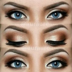 How to Rock Makeup For Blue Eyes Daily Eye Makeup, Neutral Smokey Eye, Rock Makeup, Makeup Cantik, Pretty Eye Makeup, Easy Makeup Tutorial