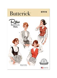 the butterick sewing pattern is shown in three different styles