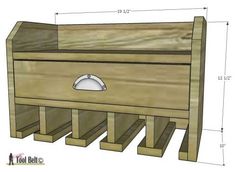 the plans for a wooden dresser with drawers