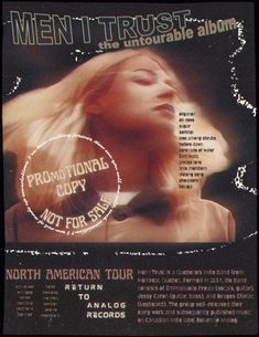 an advert for the north american tour shows a woman's face with her eyes closed