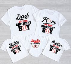 Custom Birthday Boy Shirt, Baseball Themed Birthday Shirts, Birthday Family Matching Shirts, Rookie of the Year, Birthday Party Group Matching We have designed fun, enjoyable and stylish t-shirts to make you happy with small details on Birthday Party. Don't forget to check out our other t-shirts 😊 *PRICE IS PER SHIRT, NOT AS A MATCHING SET* ❀DETAIL❀ For printing, we use Bella Canvas and Gildan SoftStyle brand shirts, which are the best in the industry. *Bella Canvas -unisex size -4.2 oz. -Solid Baseball Birthday Shirts For Family, Rookie Of The Year Birthday, Prints Inspiration, Boys Birthday Outfits, Family Tshirt, 2024 Family, Birthday Boy Shirt, Family Matching Shirts, Group Matching