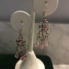 These Are Handmade Earrings That I Made. The Earwire Is Sterling Silver. The Crystals Are Genuine Swarovski Crystal In A Light Pink Sapphire Color. Chandeliers Include Swarovski Crystals As Well. These Are New, Never Worn. Great For Getting Dressed Up Or Even With Jeans! These Are Great Statement Earrings! Host Pick Best Of Boutiques 5.17.19 Door Decorating, Sapphire Color, Getting Dressed, Light Pink Color, Chandelier Earrings, Pink Sapphire, Miraculous Ladybug, Get Dressed, Handmade Earrings