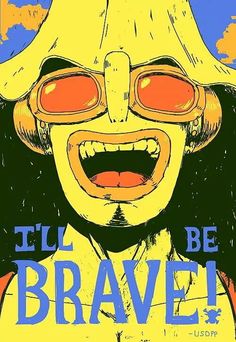 an image of a person with glasses and a banana on their head that says i'll be brave