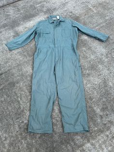 Vintage Big Mac authentic workwear coveralls 42x28. Pea green in color. Tag says 44 regular. Tons of pockets. Zipper front. Hand pockets have access to the interior. Button at the neck. Some stains. Good condition. Medium weight material.  Length 61 All items are previously owned and may show signs of wear and tear. Please look at all pictures carefully. Feel free to ask any questions. Thank you. Green Long Sleeve Cotton Jumpsuits And Rompers, Green Long Sleeve Cotton Jumpsuit, Green Cotton Long Sleeve Jumpsuits And Rompers, Green Cotton Long Sleeve Jumpsuit, Green Cotton Utility Overalls, Green Utility Overalls For Workwear, Khaki Long Sleeve Utility Overalls, Long Sleeve Cotton Utility Overalls, Cotton Long Sleeve Utility Overalls