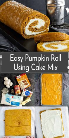 pumpkin roll using cake mix with instructions to make it