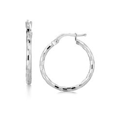 LOVCIA Premium Rhodium-Plated Sterling Silver Hoop Earrings with Spiral Diamond Cuts Snap Lock, Sterling Silver Hoop Earrings, Sterling Silver Hoops, Silver Hoops, Silver Diamonds, Silver Hoop Earrings, Diamond Cut, Silver Bracelets, Rhodium Plated