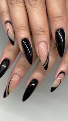 Kutek Disney, Nagellack Trends, Black Acrylic Nails, Dope Nails, Nail Arts, Short Acrylic Nails